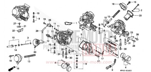 CARBURATEUR (PIECES CONSTITUTIVES) VFR750FT de 1996